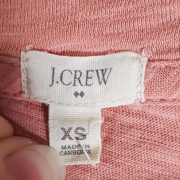 J. Crew Rose Bead Embellished Short Sleeve Top Pink Size XS - Picture 6 of 9